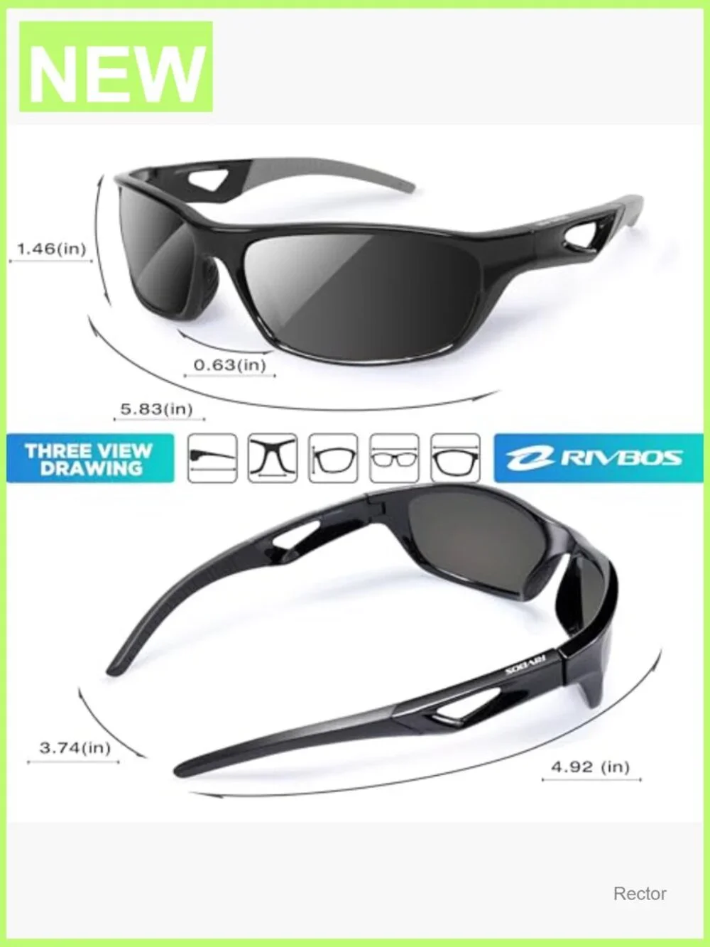 Polarized Sports Sunglasses TR90 Frame for Cycling Running Fishing Driving